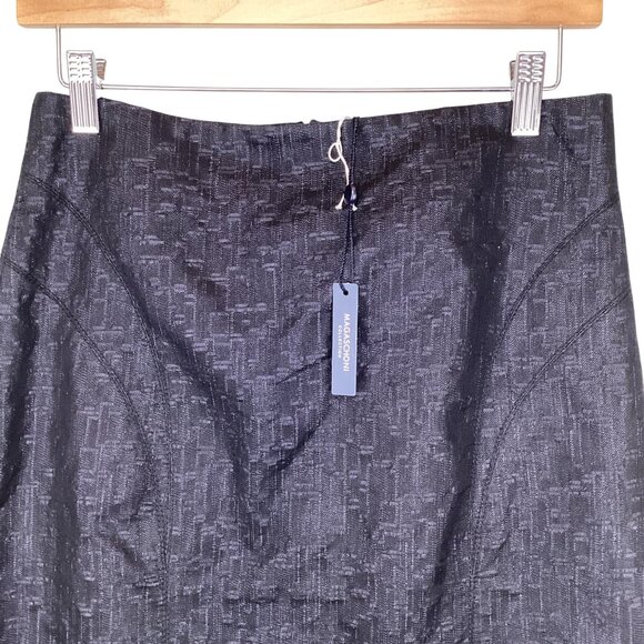 Magaschoni Collection Pencil Skirt Size Small Textured Black NWT Knee Length - Picture 8 of 8